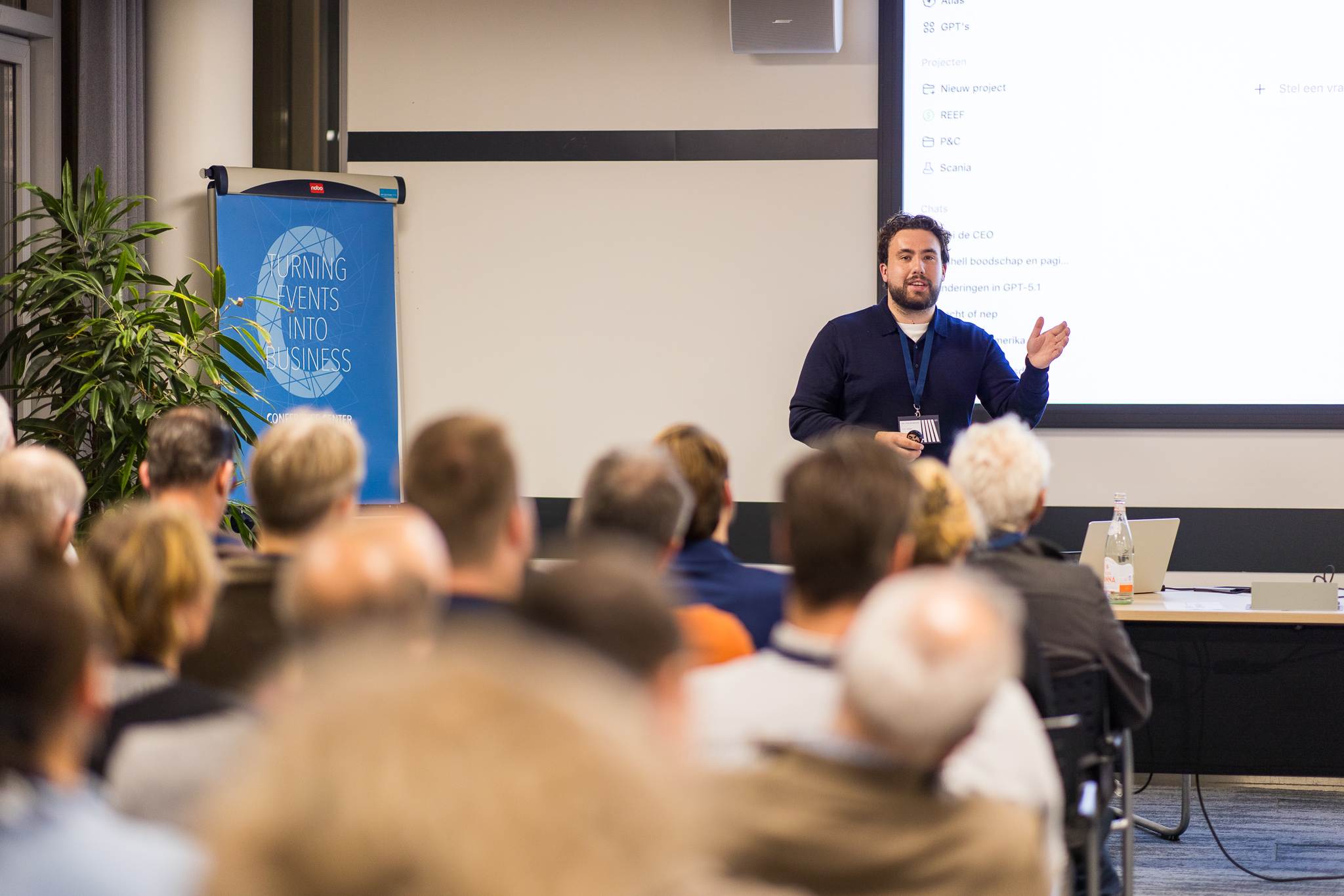 Chris speaking at an event